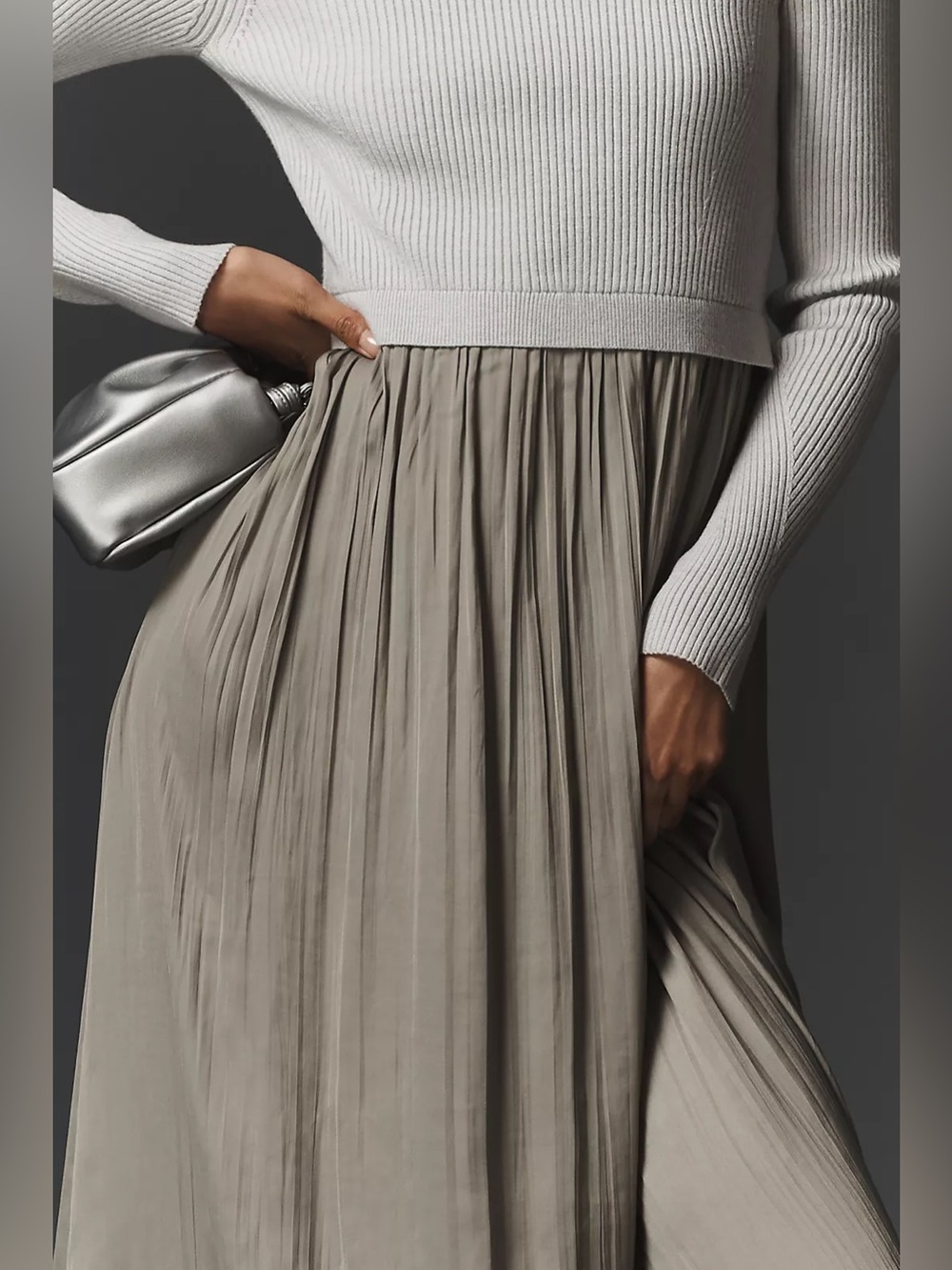 ANTHROPOLOGIE Thea Long-Sleeve Twofer Maxi Dress SZ 1X - Picture 3 of 15